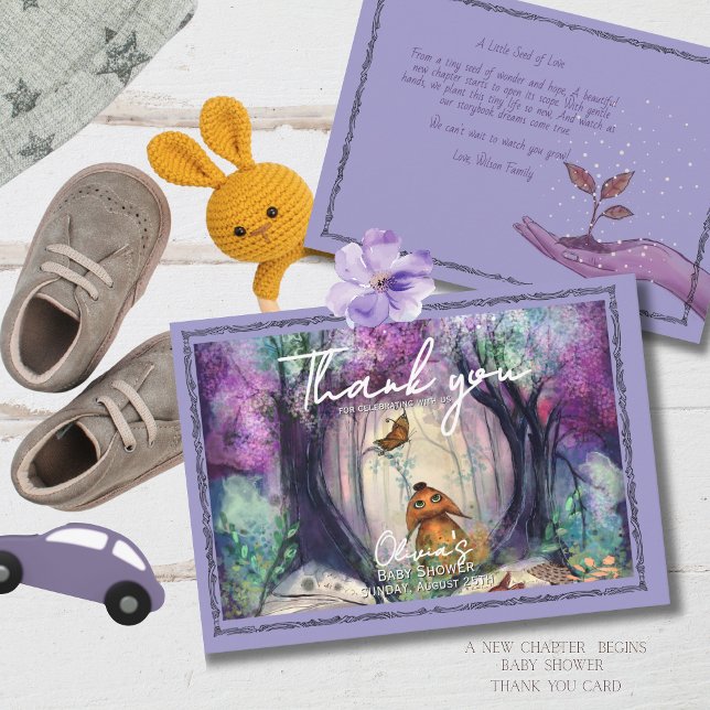 Carte De Remerciements A Little Seed of Love Storybook Baby shower (A Little Seed of Love Storybook Baby shower Thank You Card)