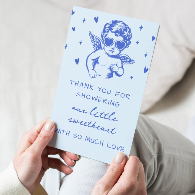 Carte De Remerciements A Little Sweetheart Valentines Boy Baby Shower (Créateur téléchargé)