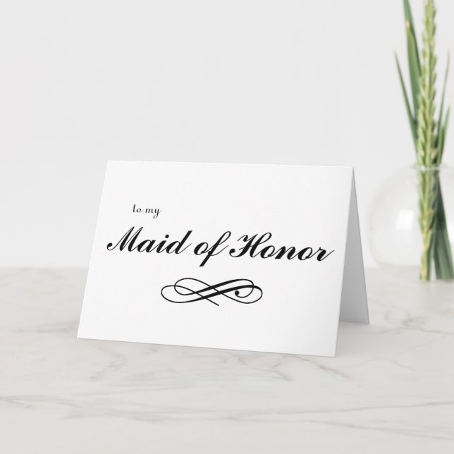 Carte De Remerciements à ma demoiselle d'honneur (Devant)