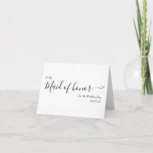 Carte De Remerciements À ma demoiselle d'honneur Mon Jour de Mariage Écri