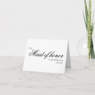 Carte De Remerciements À ma Demoiselle d'Honneur Mon Jour de Mariage Écri
