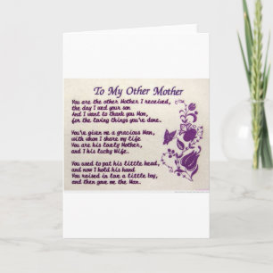 Carte De Remerciements À Mon Autre Mère ; Remerciements