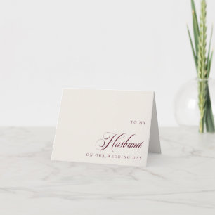 Carte De Remerciements À mon mari le jour de notre mariage Message Card