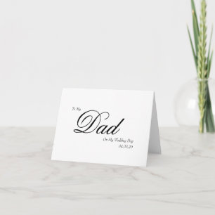 Carte De Remerciements À mon père le jour de mon mariage Écriture élégant