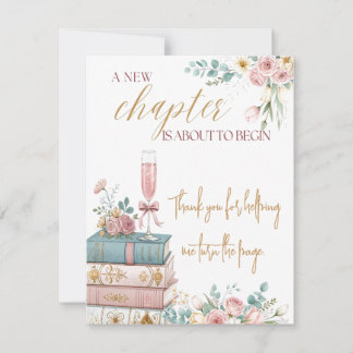 Carte De Remerciements A New Chapter Thank You Card