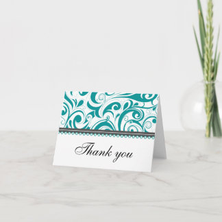 Carte de remerciements à persiennes Turquoises sop