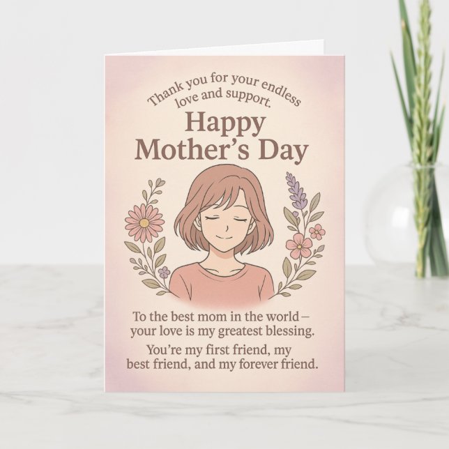 Carte De Remerciements A sweet Mother's Day greeting card - thank you to  (Devant)