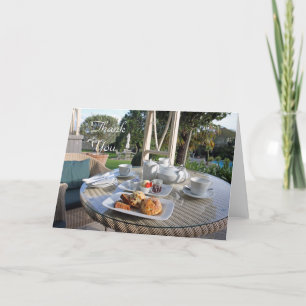 Carte de remerciements à thé à la crème