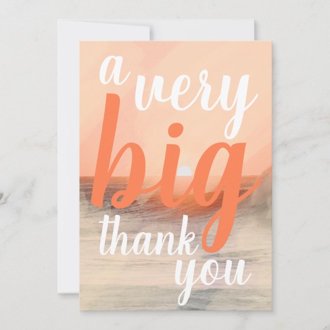 Carte De Remerciements A Very Big Thank You Ocean Sunset Appreciation (Devant)