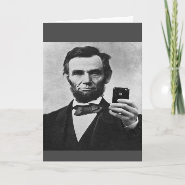 Carte De Remerciements Abe Lincoln avec téléphone portable (Devant)