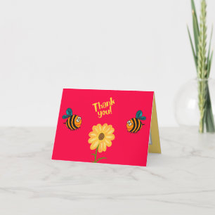 Carte De Remerciements Abeille et fleur