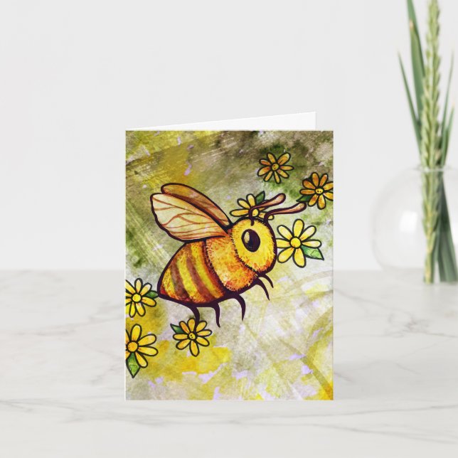 Carte De Remerciements Abeille Mignonne (Devant)