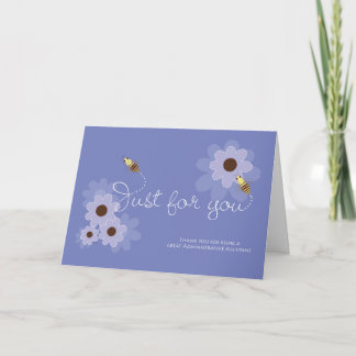 Carte De Remerciements Abeilles occupées sur les fleurs pour admin Pro As