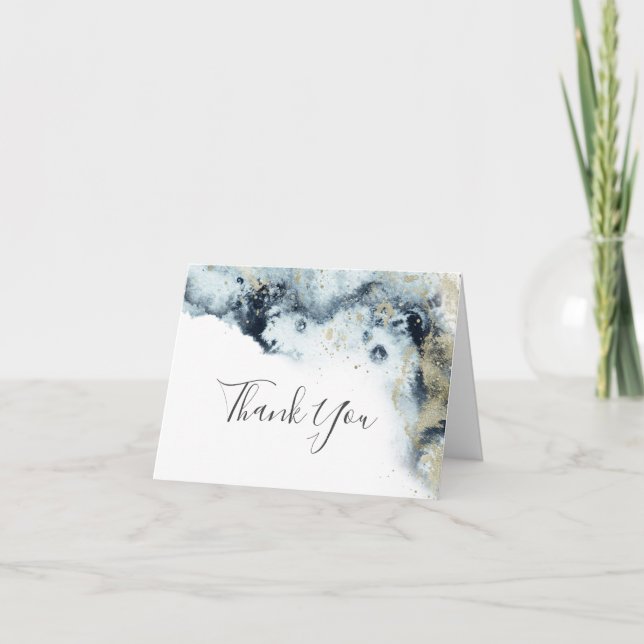 Carte De Remerciements Abstract Marine Watercolor Thank You Card (Devant)