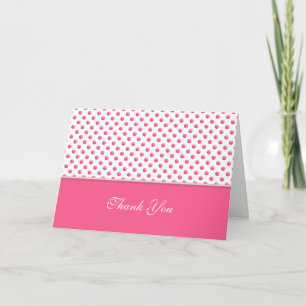 Carte De Remerciements Abstract polka dots pink texture.