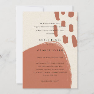 CARTE DE REMERCIEMENTS ABSTRAIT TERRACOTTA KRAFT SCANDI MARIAGE INVITE