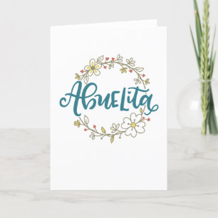 Carte De Remerciements Abuelita, Espagnol Lettres, design floral