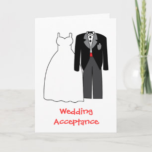 Carte De Remerciements Acceptation de mariage Mariée & Marié
