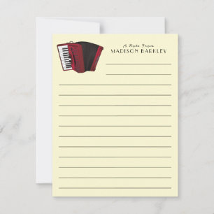 Carte De Remerciements Accordéon Musicien de Instruments Professeur de Mu