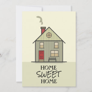 Carte De Remerciements Accueil Sweet Home Citation Cute House Typographie