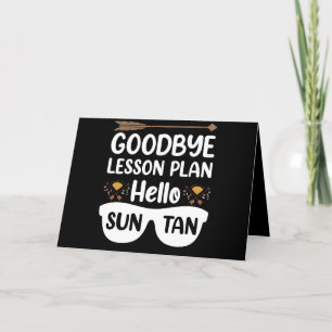 Carte De Remerciements Adieu plans de cours bonjour coup de soleil Prof é