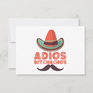 Carte De Remerciements Adios Bitchachos Sombrero Retro Cinco De Mayo
