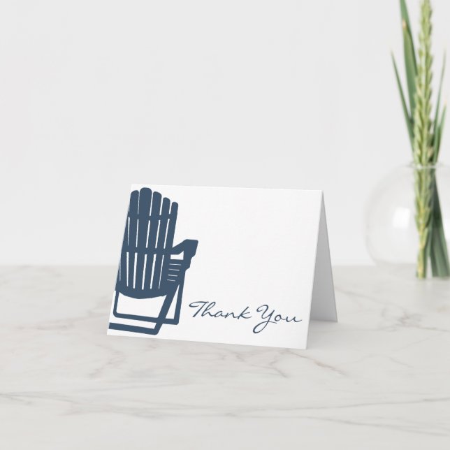 Carte De Remerciements Adirondack Chair Navy Blue Thank You (Devant)