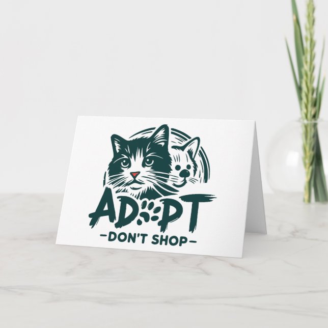 Carte De Remerciements Adoptez, n'achetez pas 1 (Devant)