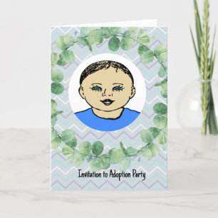 Carte De Remerciements Adoption Party for Baby Boy Card