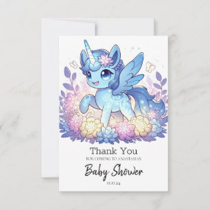 Carte De Remerciements Adorable Baby shower de licorne magique
