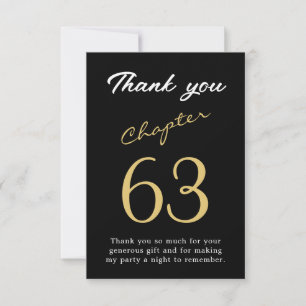 Carte De Remerciements Adulte Anniversaire Noir N'importe quel âge