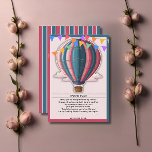 Carte De Remerciements Adventure Attend le Baby shower Festive bleu rose