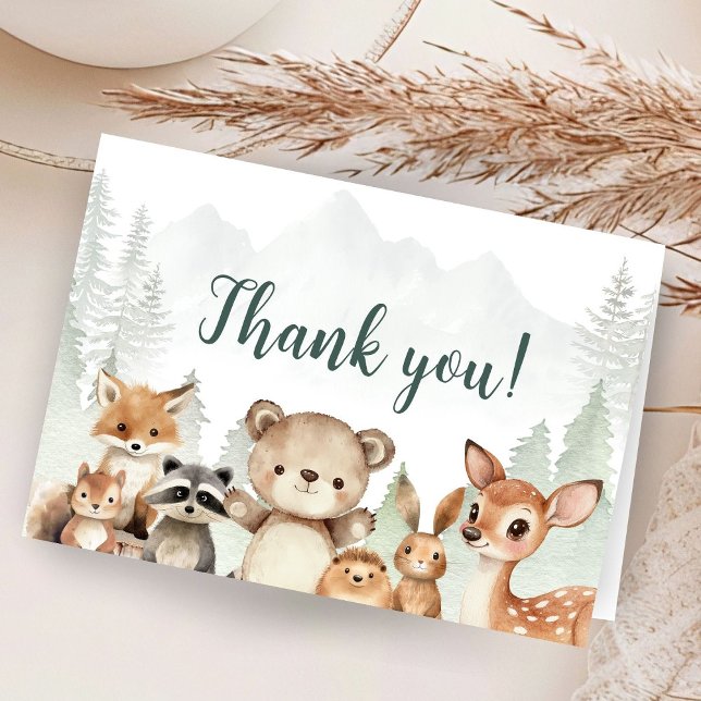 Carte De Remerciements Adventure Begin Baby Shower Boy Folded Thank You (Créateur téléchargé)