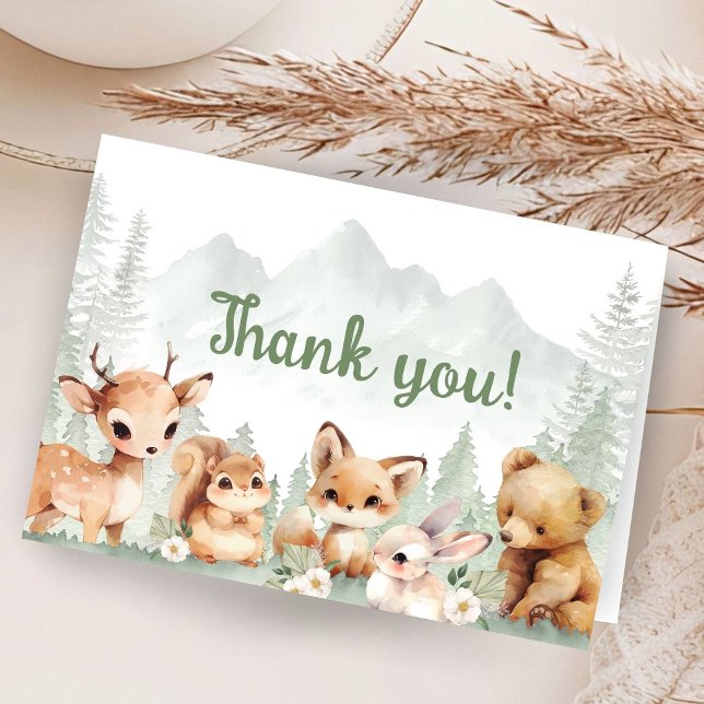 Carte De Remerciements Adventure Begin Boy Baby Shower Folded Thank You (Créateur téléchargé)