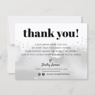 Carte De Remerciements AFFAIRES GRÂCE à l'aquarelle moderne gris pâle LOG