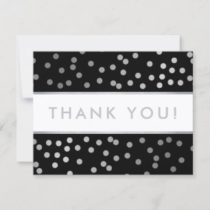 Carte De Remerciements AFFAIRES GRÂCE au spot de confetti argent glam mod