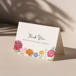 Carte De Remerciements Affichage de jardin floral coloré sous la douche