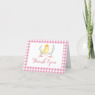 Carte De Remerciements affiche de bienvenue du baby shower de poulet pous