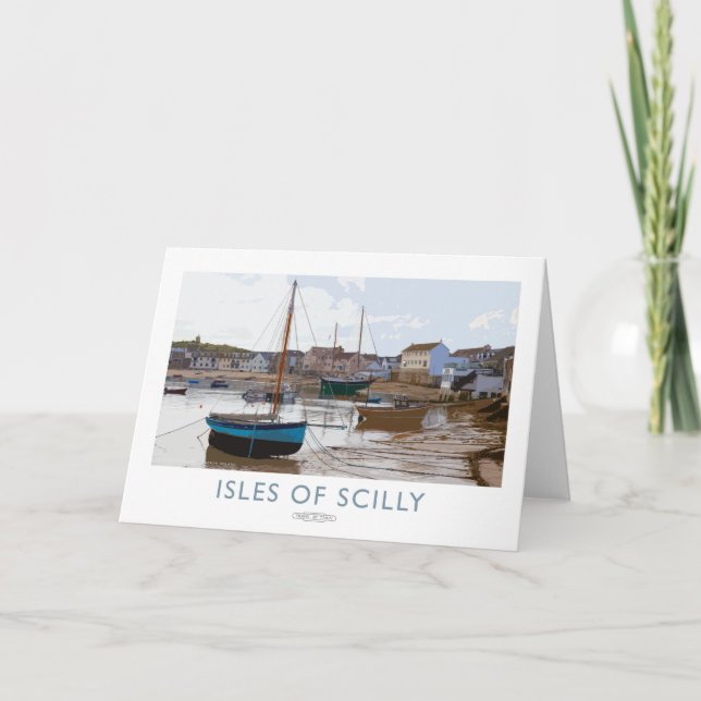 Carte De Remerciements Affiche des îles de Scilly Railway (Devant)