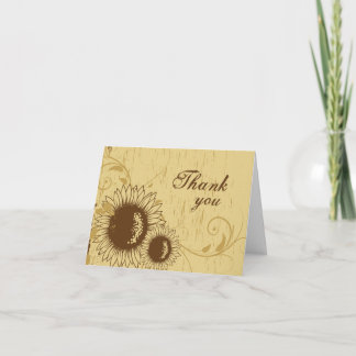 Carte de remerciements affligé rustique de mariage