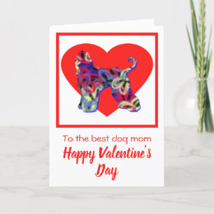 Carte De Remerciements Afghan Hound Dog Red Valentine’s Day Grey Card