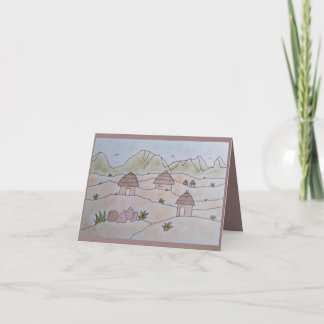 Carte De Remerciements African Rondavel Huts Thank You Card