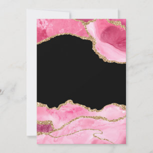 Carte De Remerciements Agate Marbre Rose Élégante Pierre Précieuse Paille