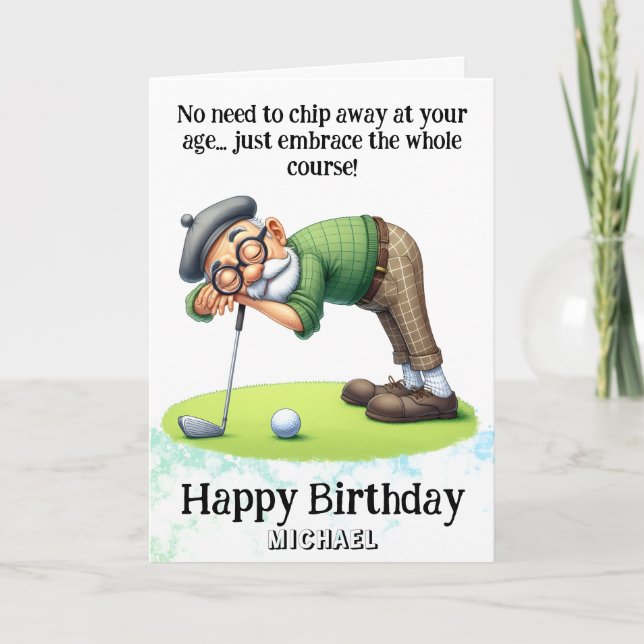 Carte De Remerciements *~* Age Senior AP94 Golfer Birthday Card (Devant)