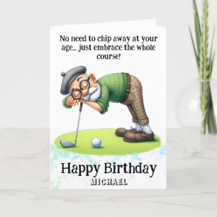 Carte De Remerciements *~* Age Senior AP94 Golfer Birthday Card