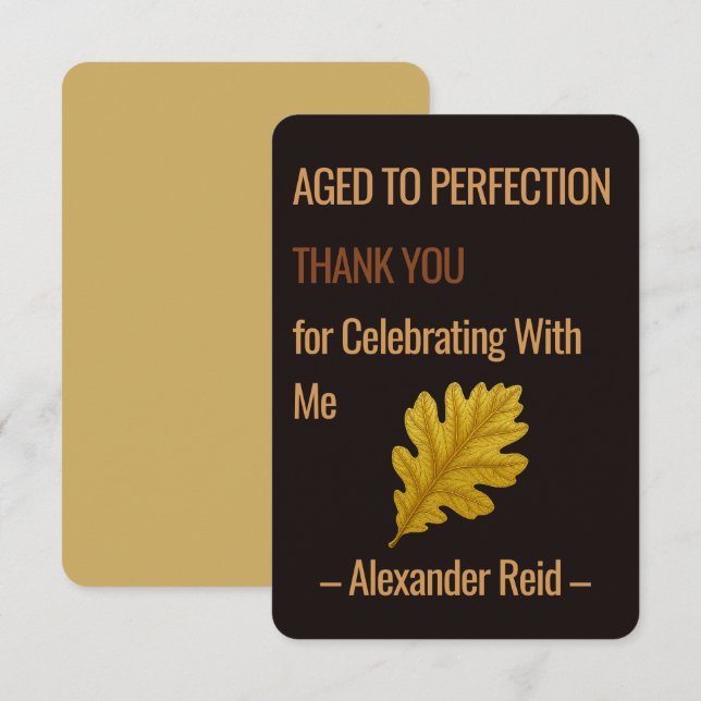 Carte De Remerciements Aged to Perfection | Whisky Birthday (Devant / Derrière)