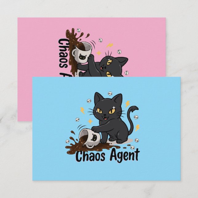 Carte De Remerciements Agent du chaos Black Cat (Devant / Derrière)