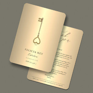 Carte De Remerciements Agent immobilier Faux Gold Grateful Appréciation