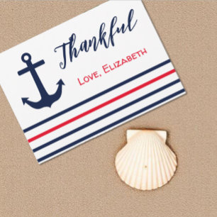 Carte De Remerciements Ahoy C'est un garçon ! Baby shower nautique