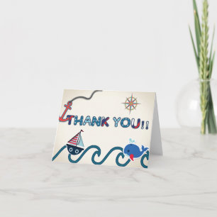 Carte de remerciements Ahoy C'est un garçon Nautiq